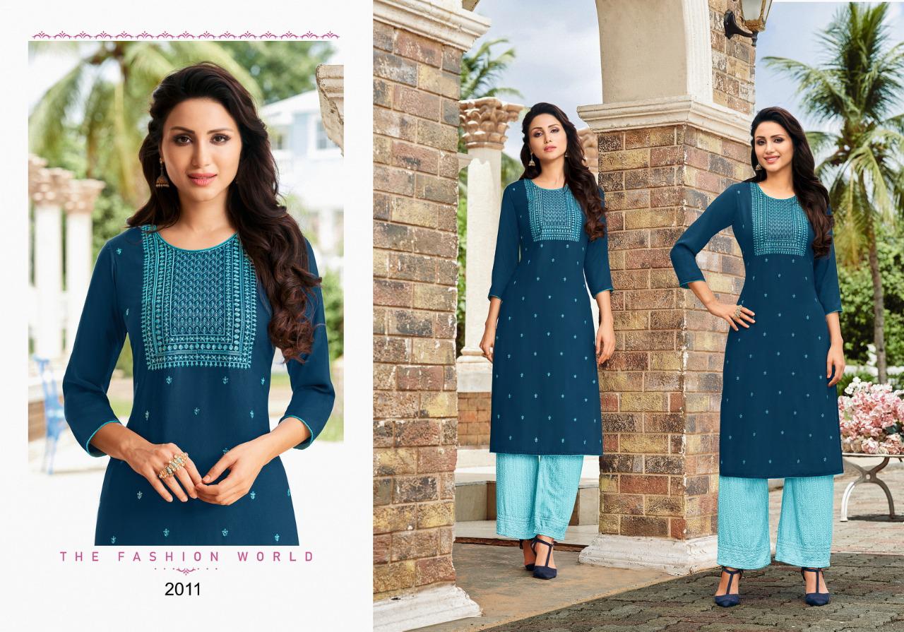 HARIYAALI KUNTUM New Exclusive Wear Designer Rayon Latest Kurti With Bottom Collection